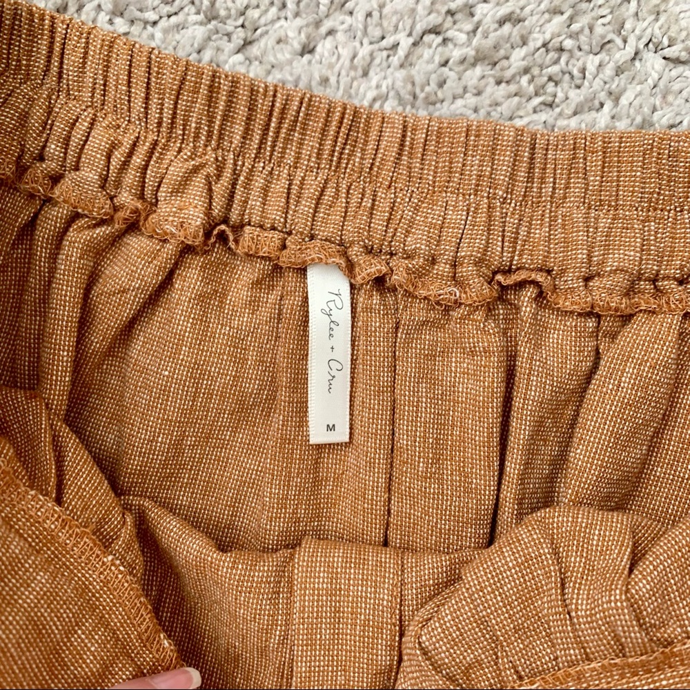 Rylee + Cru Oceanside Orange Linen Blend Skirt - Picture 5 of 8